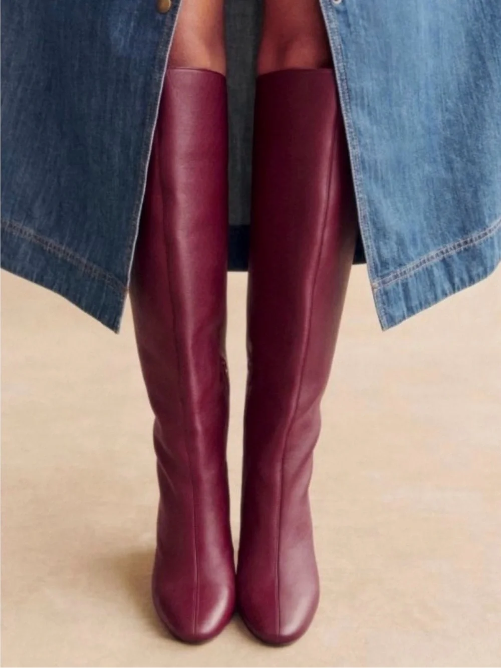 Sezane amandine boots in burgundy - Picture 2 of 9